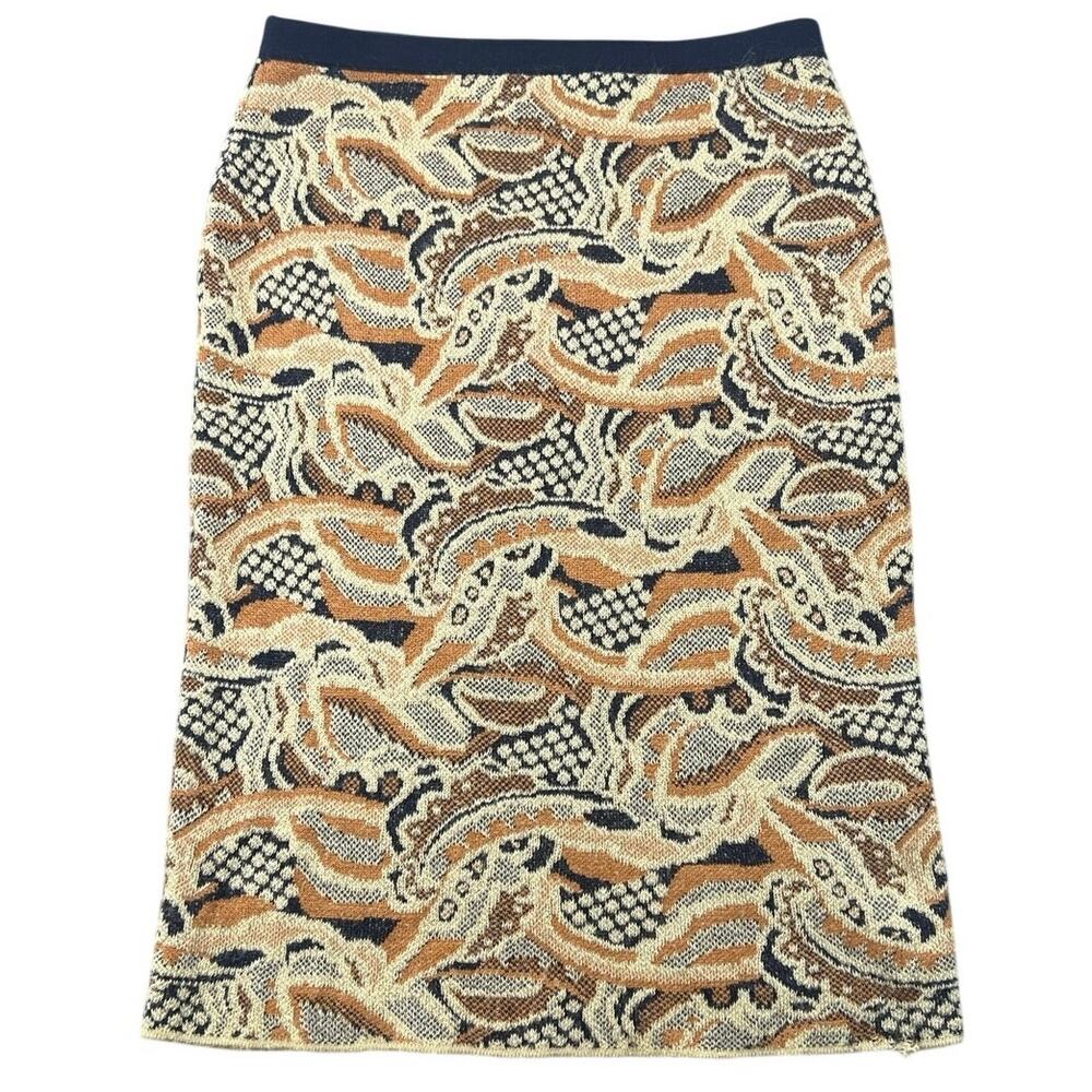 Sparrow Tapestry Print Knit Midi Pencil Skirt Cashmere Blend Women’s XS